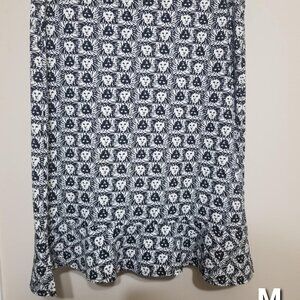 Anne Klein Skirt, Lion, Medium, Knit, Pencil, Knee Length, Black White